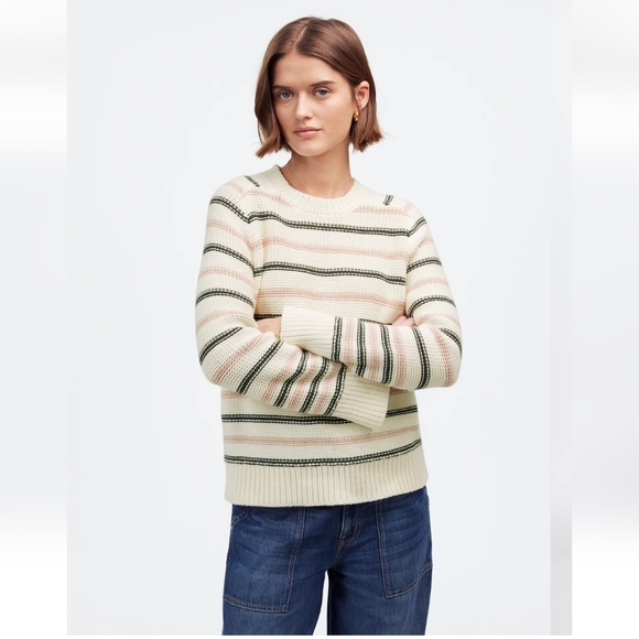 Madewell Sweaters - Madewell Cotton Crewneck Sweater in Stripe Size S